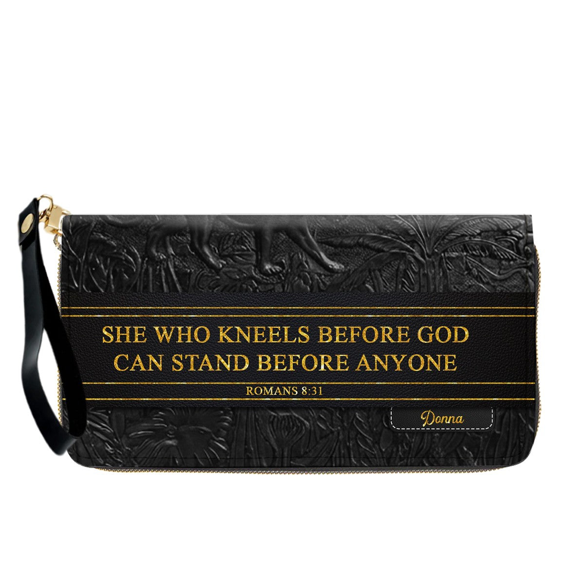 Luxury Embossed Leather Christian Tote Bag - Custom Name & Scripture Purse - Premium Faith Gift for Women CAB0132426