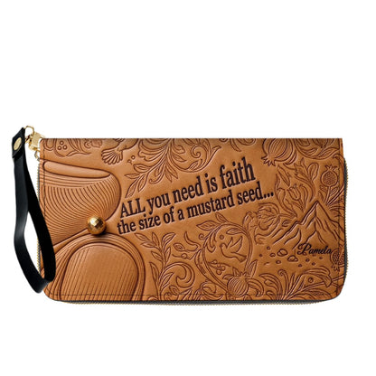 Personalized Leather Handbag "Faith as a Mustard Seed" | CHRISTIANARTBAG 02080526