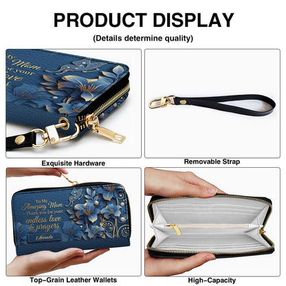 Personalized Mom Leather Handbag & Wallet Set – Custom Name Floral Butterfly Purse for Mother's Day Birthday Gift – CHRISTIANARTBAG CAB01100826