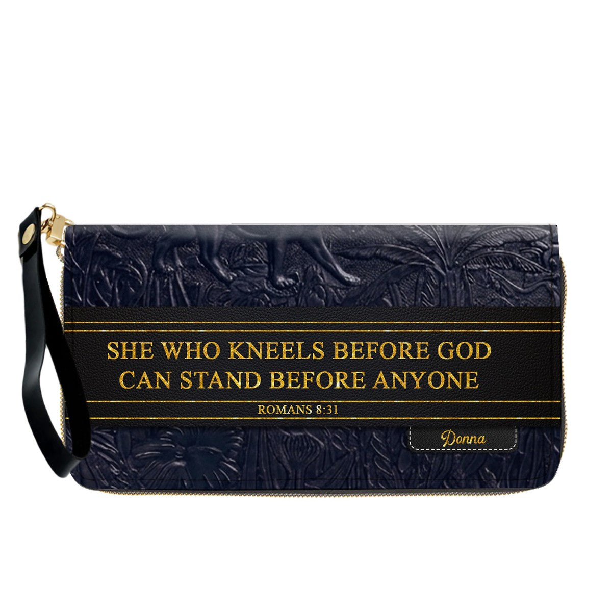 Luxury Embossed Leather Christian Tote Bag - Custom Name & Scripture Purse - Premium Faith Gift for Women CAB0132426