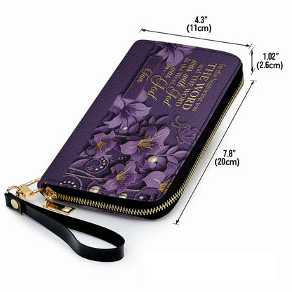 Custom Christian Leather Handbag with Name – John 1:1 Scripture Floral Purse | CHRISTIANARTBAG CA01100726
