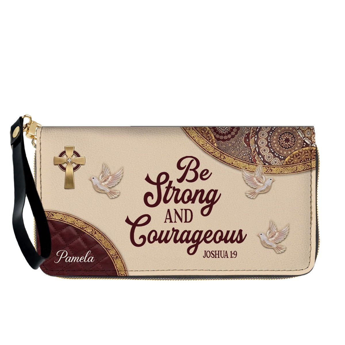 CHRISTIANARTBAG Personalized Leather Handbag and Long Wallet Set, Custom Name Scripture Bible Verse Tote Bag, Christian Gifts for Women CAB01051826