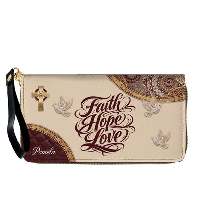 CHRISTIANARTBAG Personalized Leather Handbag and Long Wallet Set, Custom Name Scripture Bible Verse Tote Bag, Christian Gifts for Women CAB01051826