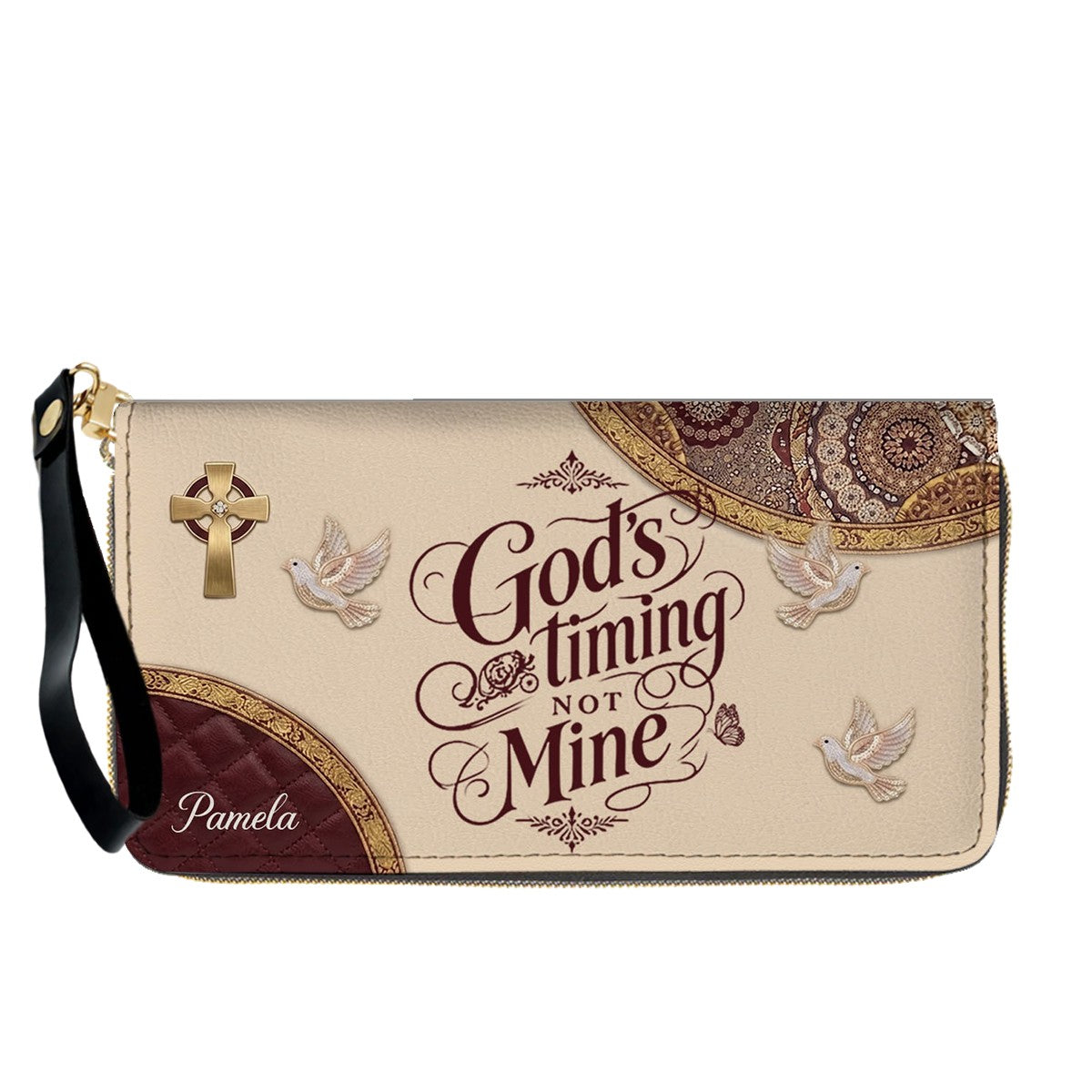 CHRISTIANARTBAG Personalized Leather Handbag and Long Wallet Set, Custom Name Scripture Bible Verse Tote Bag, Christian Gifts for Women CAB01051826