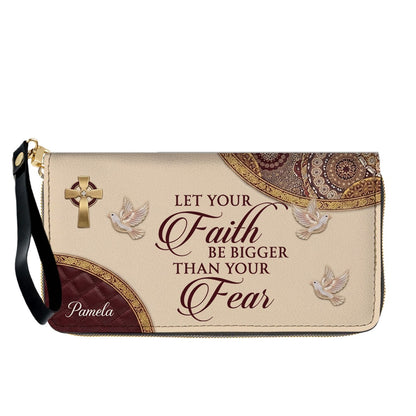 CHRISTIANARTBAG Personalized Leather Handbag and Long Wallet Set, Custom Name Scripture Bible Verse Tote Bag, Christian Gifts for Women CAB01051826