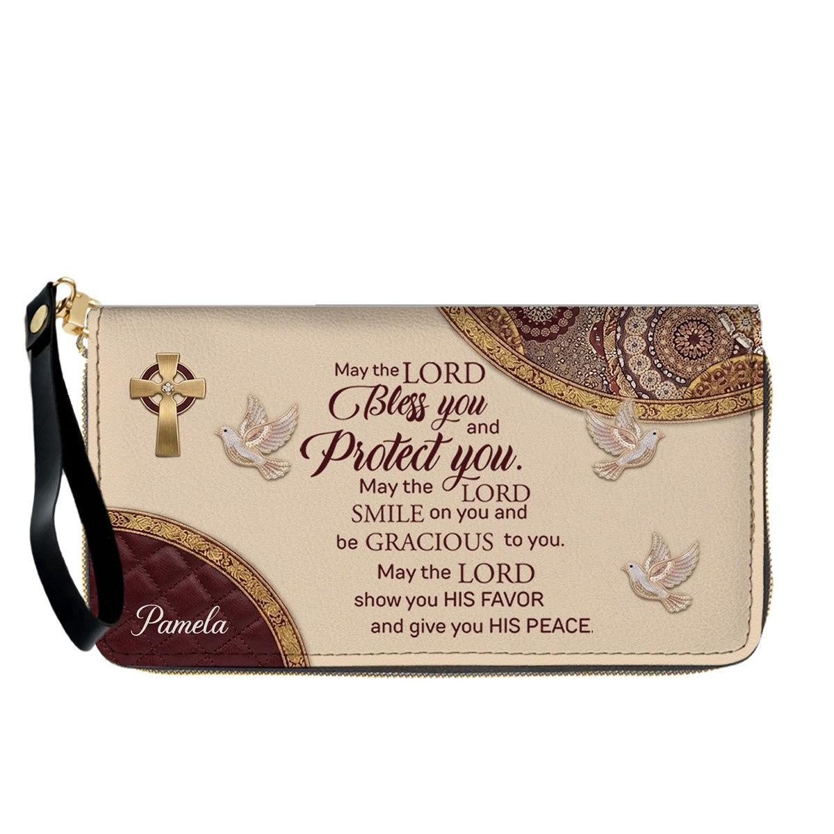 CHRISTIANARTBAG Personalized Leather Handbag and Long Wallet Set, Custom Name Scripture Bible Verse Tote Bag, Christian Gifts for Women CAB01051826