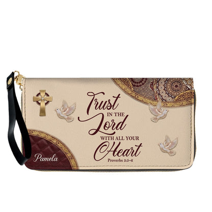 CHRISTIANARTBAG Personalized Leather Handbag and Long Wallet Set, Custom Name Scripture Bible Verse Tote Bag, Christian Gifts for Women CAB01051826