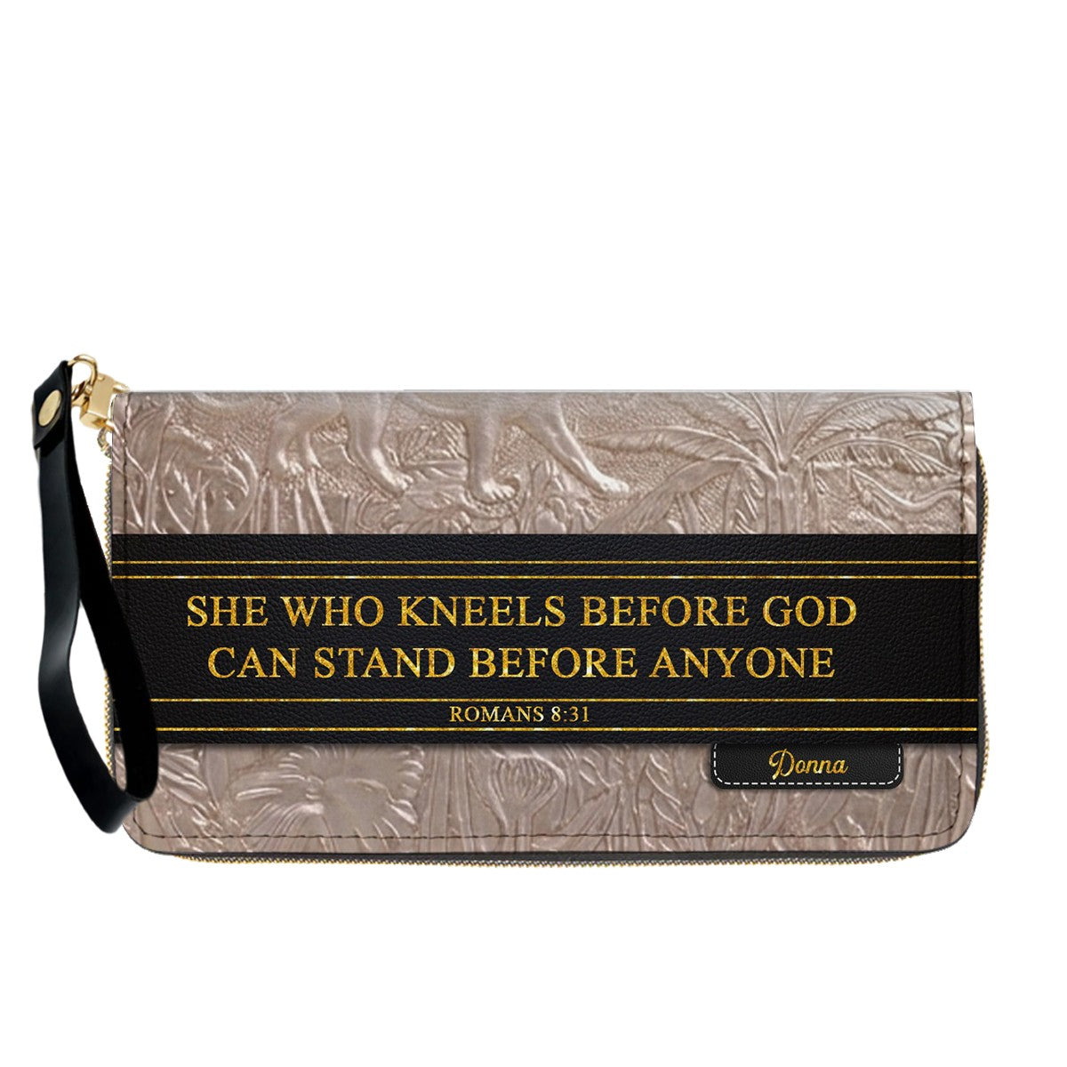 Luxury Embossed Leather Christian Tote Bag - Custom Name & Scripture Purse - Premium Faith Gift for Women CAB0132426