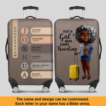 Personalized Christian Luggage Cover with Bible Verse for Each Name Letter – Custom Travel Gift by CHRISTIANARTBAG