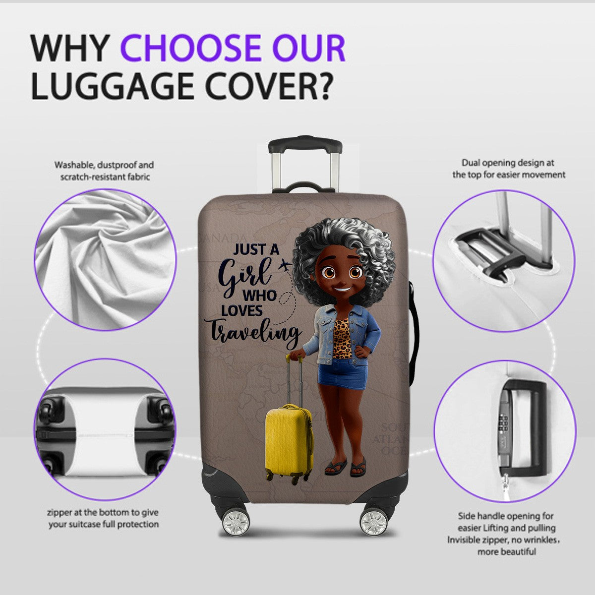 Personalized Christian Luggage Cover with Bible Verse for Each Name Letter – Custom Travel Gift by CHRISTIANARTBAG