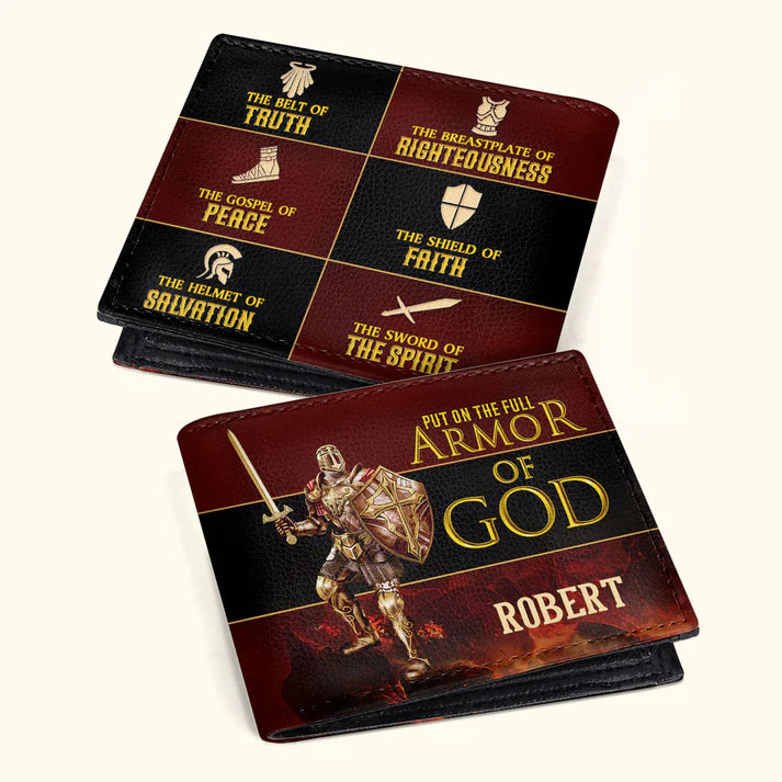 Personalized Men's Wallet - Armor of God | CHRISTIANARTBAG CABW04200524