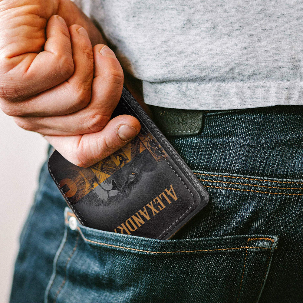 Personalized Men's Wallet - Be Strong | CHRISTIANARTBAG CABW02200524