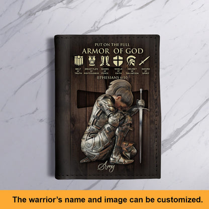 Personalized Christian Passport Cover – Armor of God Design with Custom Warrior Name & Image | CHRISTIANARTBAG