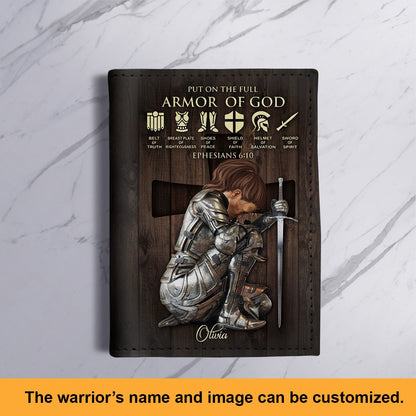 Personalized Christian Passport Cover – Armor of God Design with Custom Warrior Name & Image | CHRISTIANARTBAG