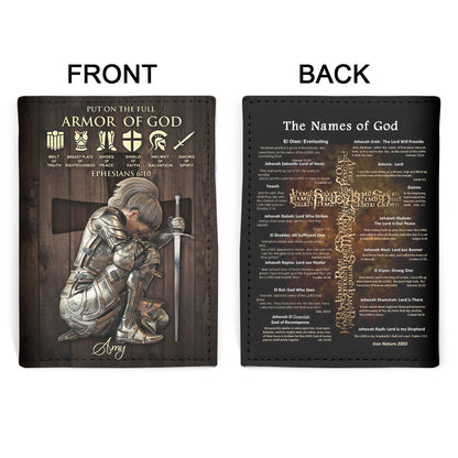 Personalized Christian Passport Cover – Armor of God Design with Custom Warrior Name & Image | CHRISTIANARTBAG