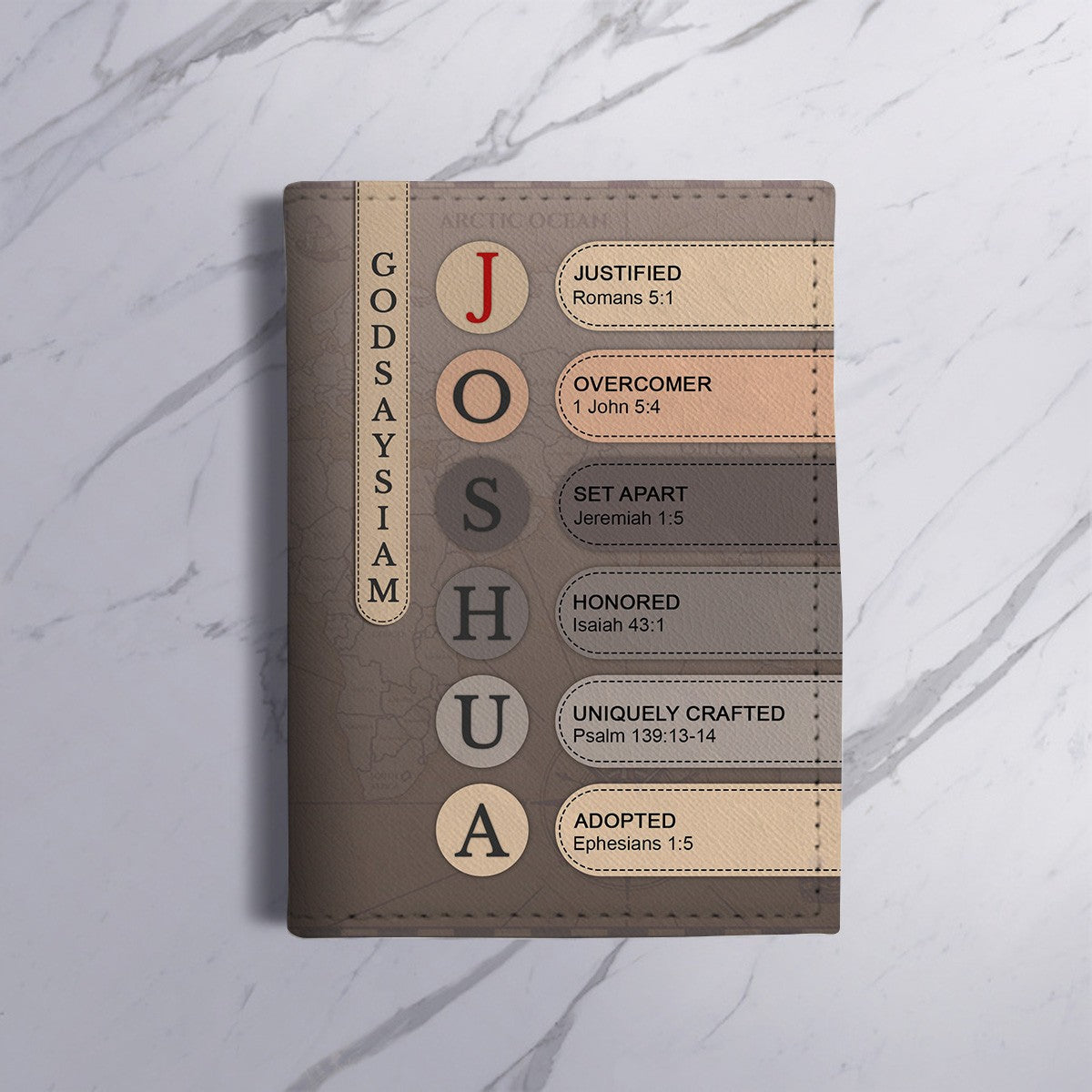 Personalized Passport Cover | Custom Name Letters with Bible Verses & Character Design– Christian Travel Gift | CHRISTIANARTBAG