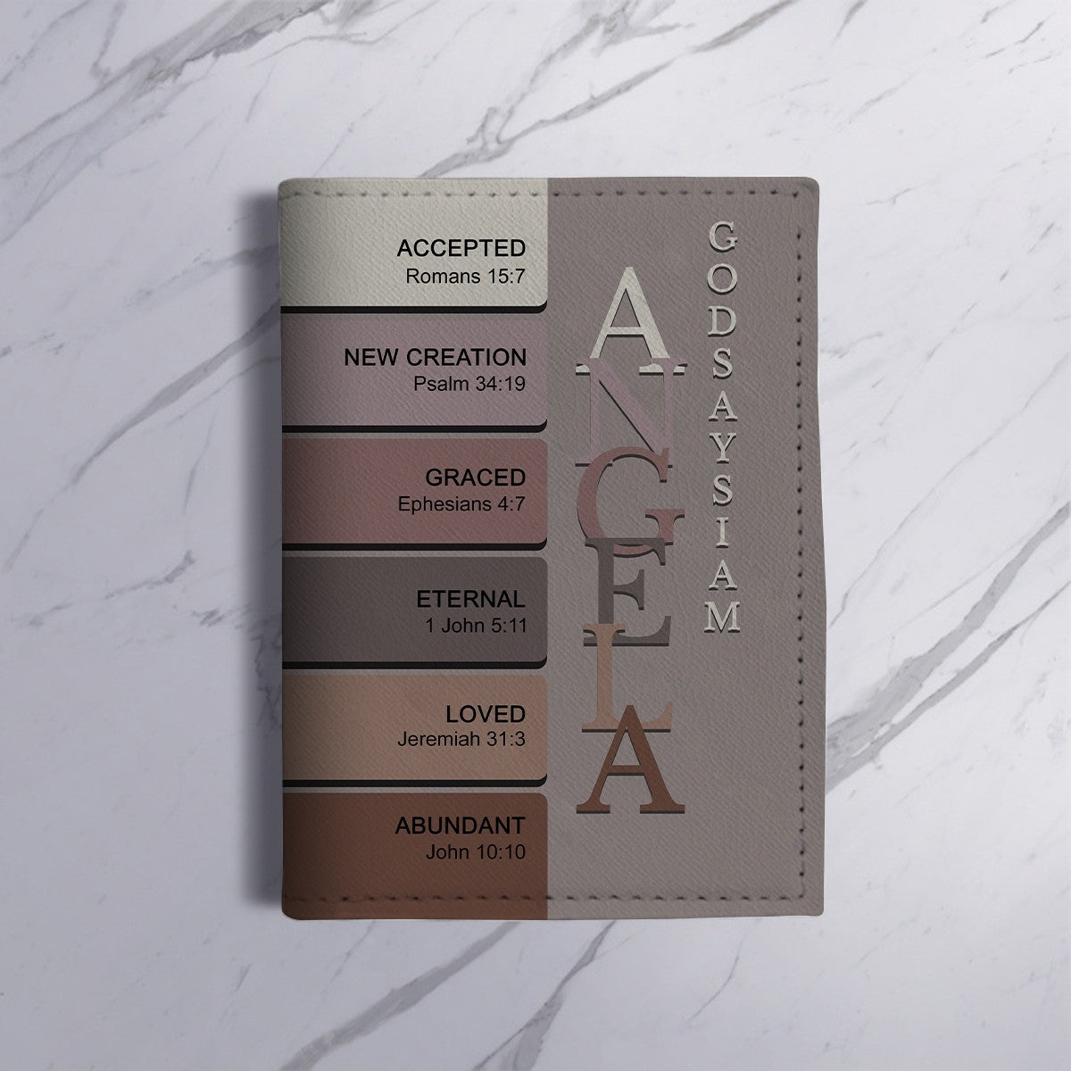 Personalized Christian Passport Cover with Custom Name & Bible Verses – Custom Color Travel Wallet by CHRISTIANARTBAG