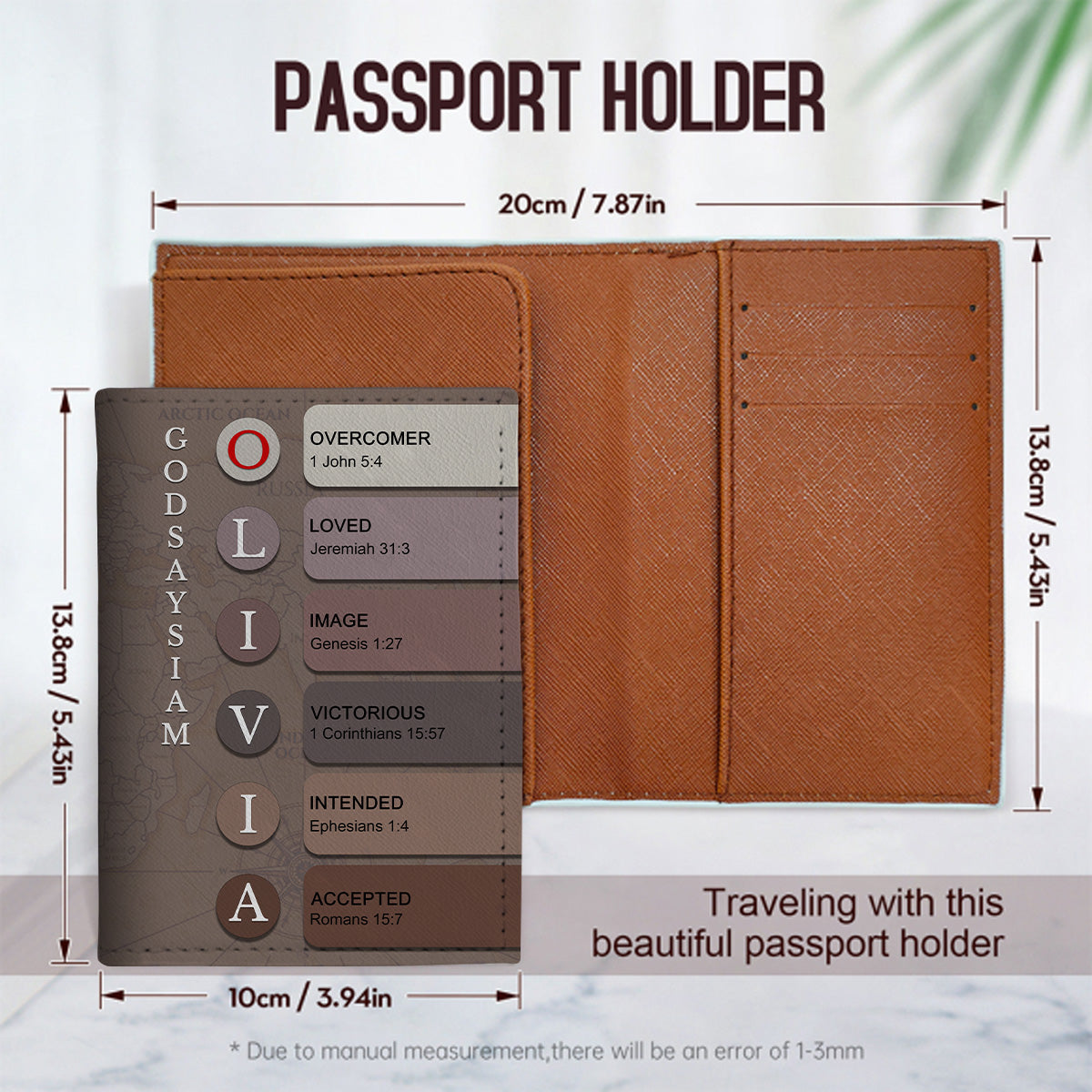 Personalized Passport Cover | Custom Name Letters with Bible Verses & Character Design