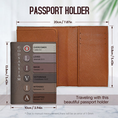 Personalized Passport Cover | Custom Name Letters with Bible Verses & Character Design