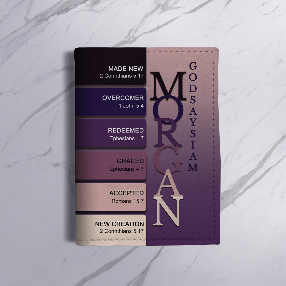 Personalized Christian Passport Cover with Custom Name & Bible Verses – Custom Color Travel Wallet by CHRISTIANARTBAG