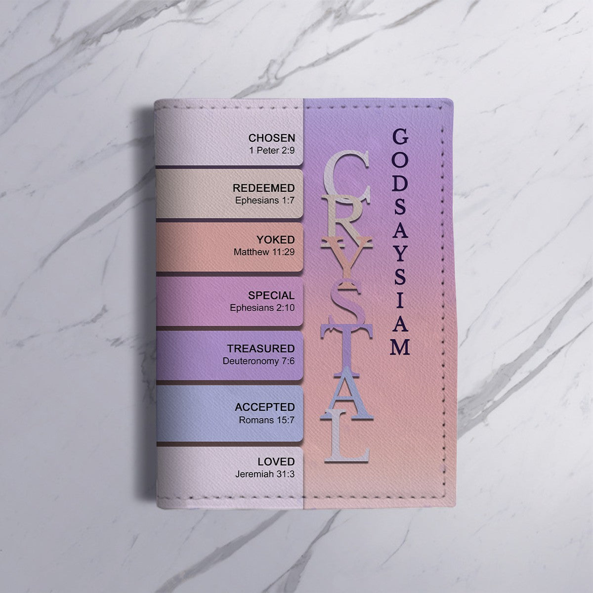 Personalized Christian Passport Cover with Custom Name & Bible Verses – Custom Color Travel Wallet by CHRISTIANARTBAG