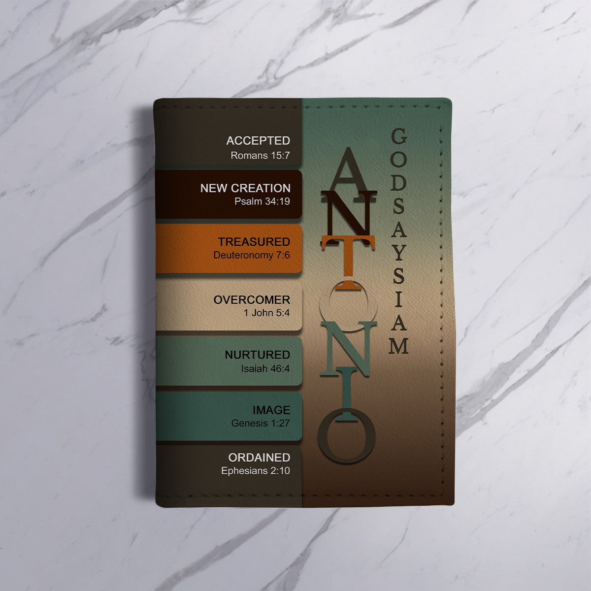 Personalized Christian Passport Cover with Custom Name & Bible Verses – Custom Color Travel Wallet by CHRISTIANARTBAG