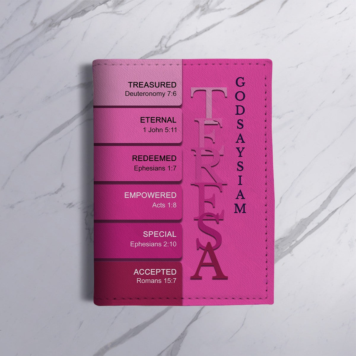 Personalized Christian Passport Cover with Custom Name & Bible Verses – Custom Color Travel Wallet by CHRISTIANARTBAG