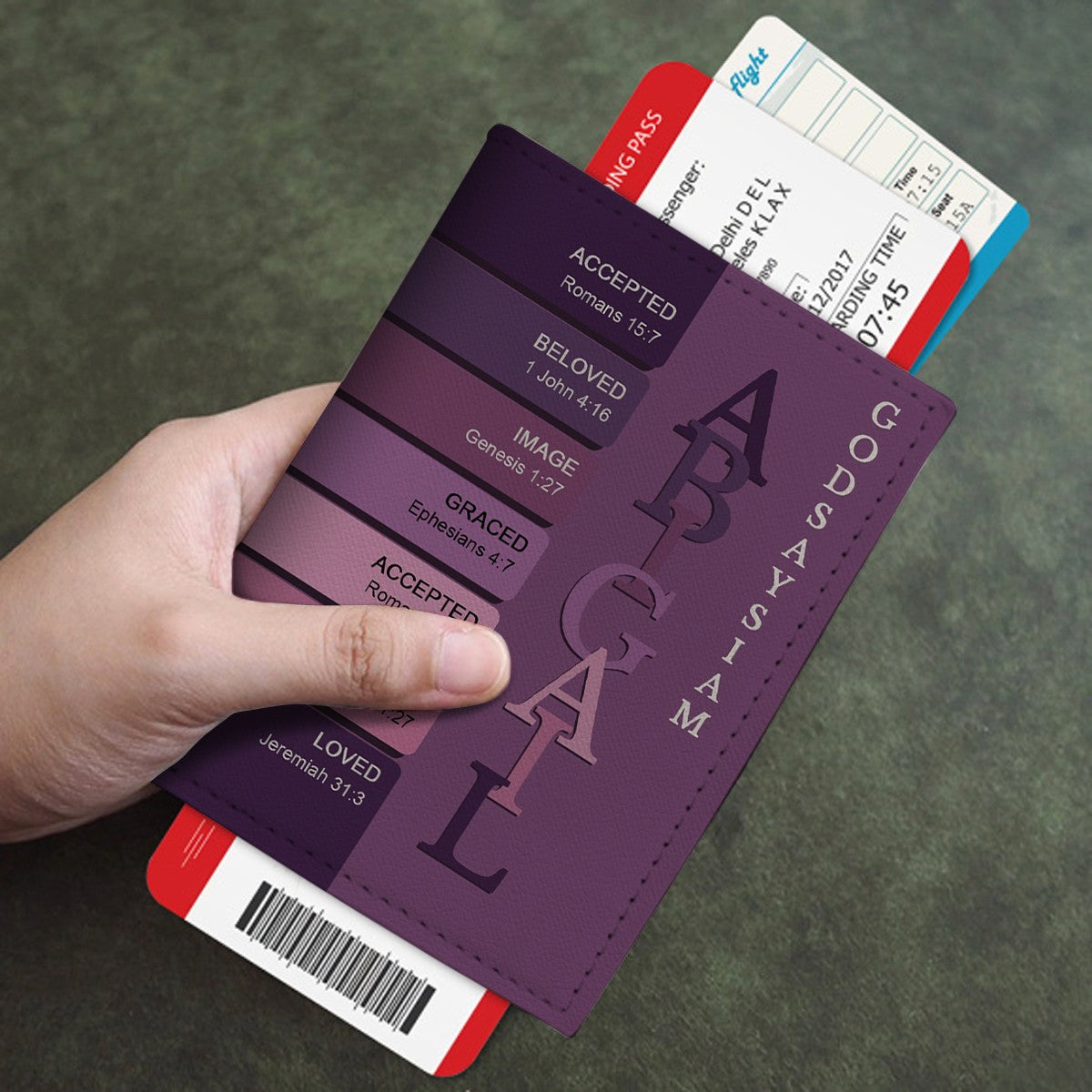 Personalized Christian Passport Cover with Custom Name & Bible Verses – Custom Color Travel Wallet by CHRISTIANARTBAG