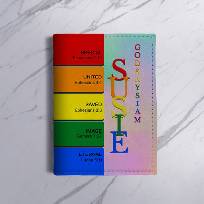 Personalized Christian Passport Cover with Custom Name & Bible Verses – Custom Color Travel Wallet by CHRISTIANARTBAG