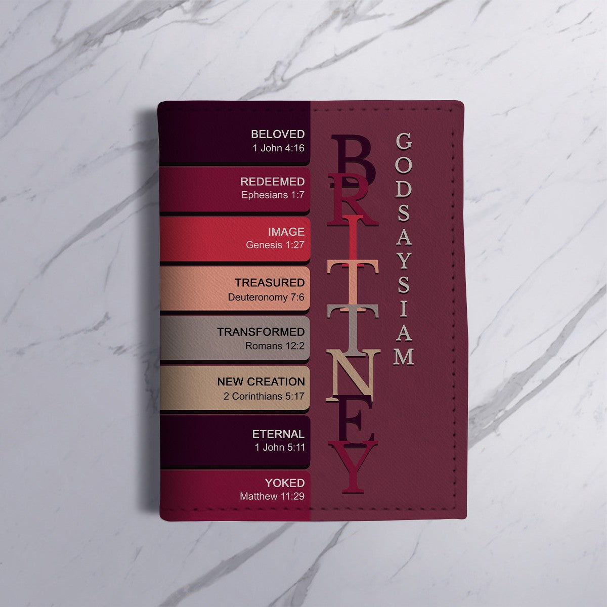 Personalized Christian Passport Cover with Custom Name & Bible Verses – Custom Color Travel Wallet by CHRISTIANARTBAG