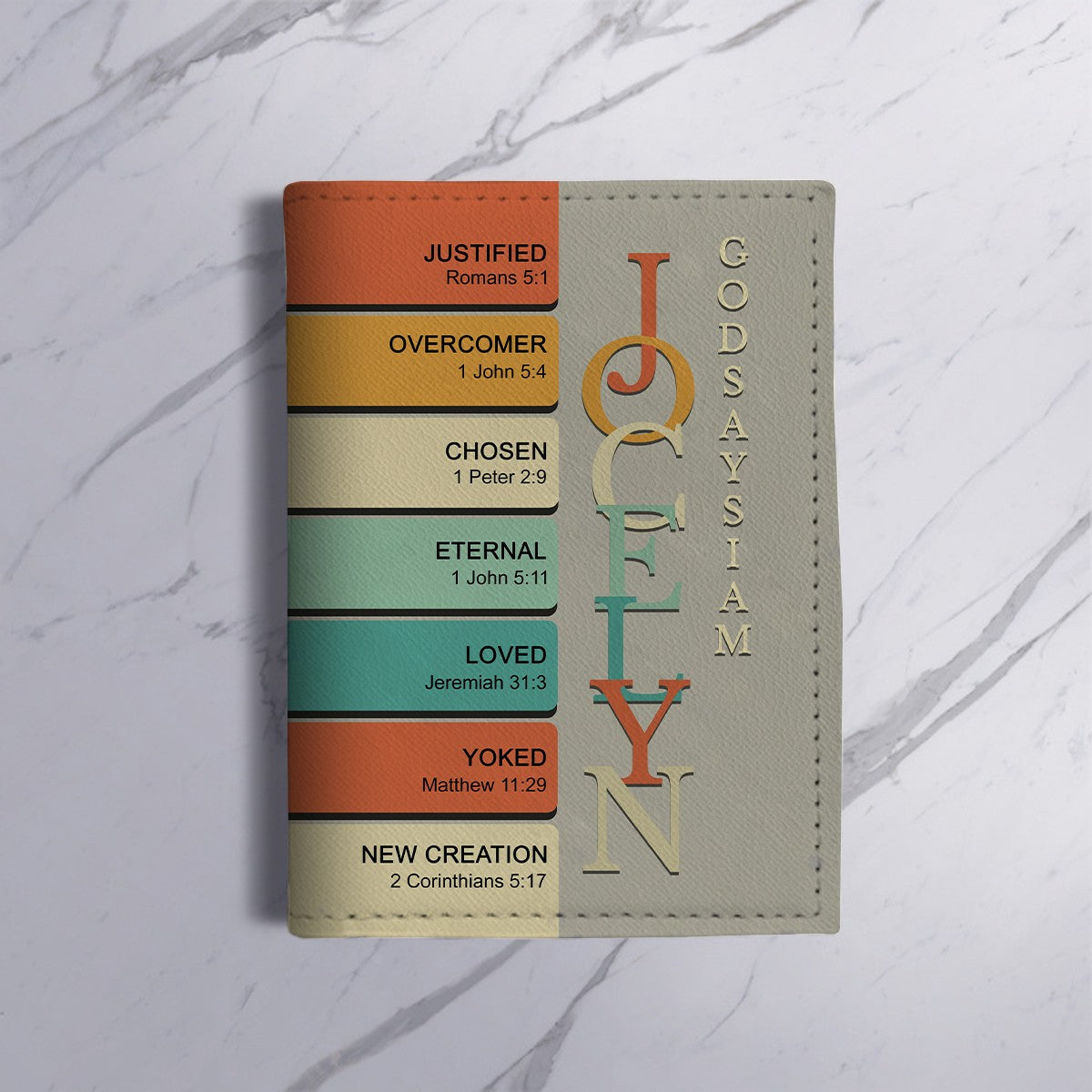 Personalized Christian Passport Cover with Custom Name & Bible Verses – Custom Color Travel Wallet by CHRISTIANARTBAG