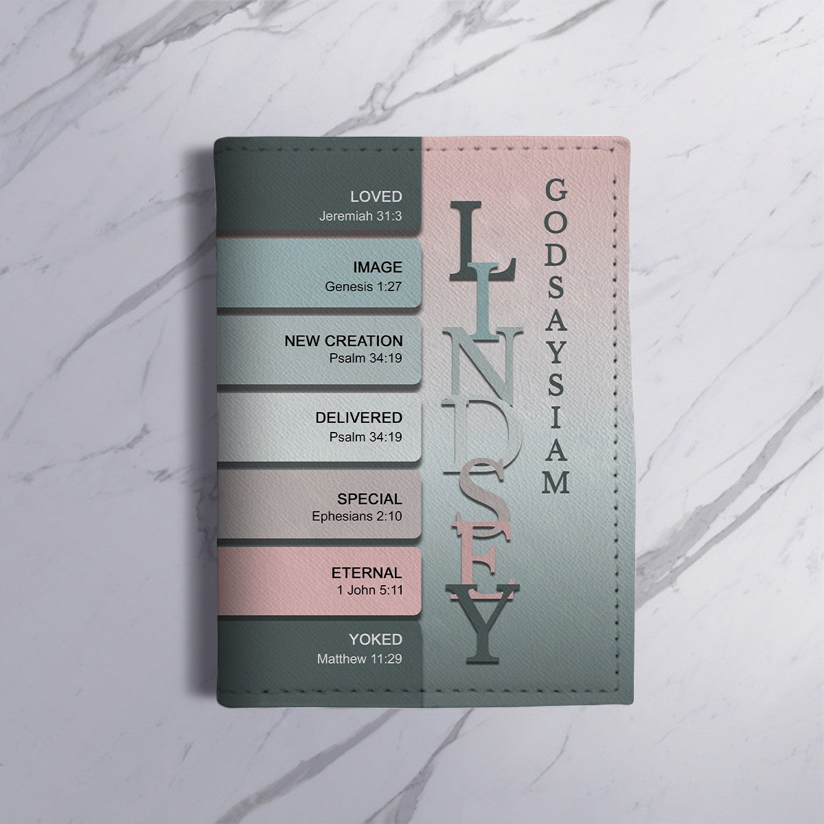 Personalized Christian Passport Cover with Custom Name & Bible Verses – Custom Color Travel Wallet by CHRISTIANARTBAG