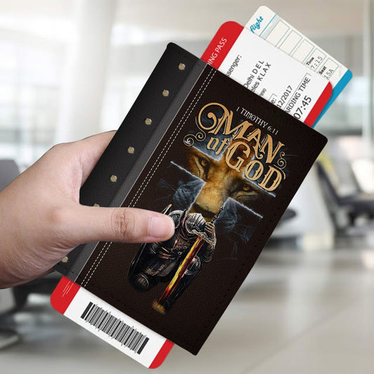 Personalized Christian Passport Cover – Man of God Design with Custom Name, Each Letter Matched to Bible Verses | CHRISTIANARTBAG