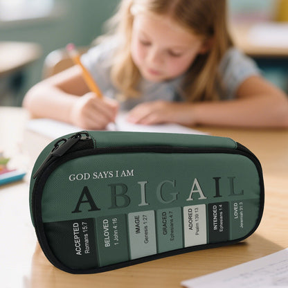 Personalized Pencil Canvas Case with Bible Verse | Christian Alphabet Scripture School Supplies by CHRISTIANARTBAG