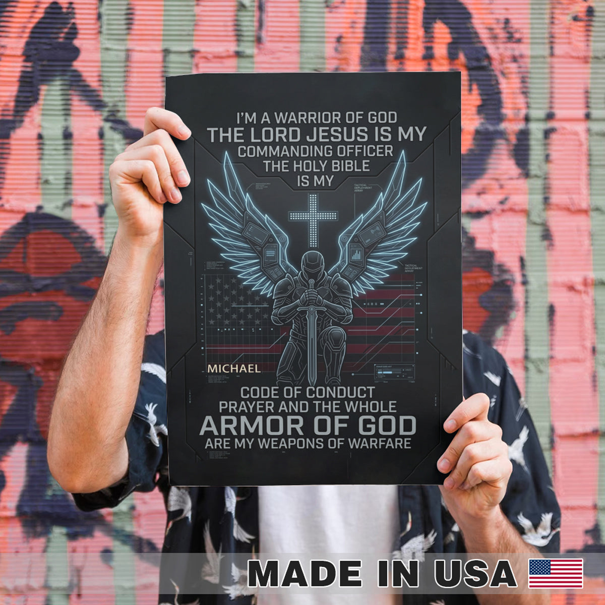 Christian Warrior Personalized Framed Poster – Armor of God Custom Wall Art by CHRISTIANARTBAG