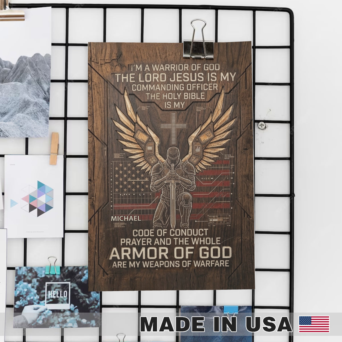 Christian Warrior Personalized Framed Poster – Armor of God Custom Wall Art by CHRISTIANARTBAG