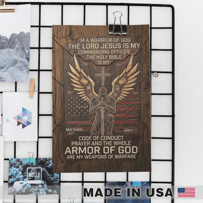 Christian Warrior Personalized Framed Poster – Armor of God Custom Wall Art by CHRISTIANARTBAG