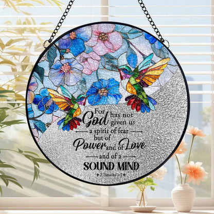 Personalized Christian Suncatcher – Acrylic & Wood Window Hanging Ornament with Bible Verse | CHRISTIANARTBAG