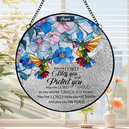 Personalized Christian Suncatcher – Acrylic & Wood Window Hanging Ornament with Bible Verse | CHRISTIANARTBAG