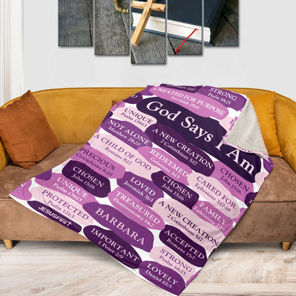 Personalized Scripture Affirmation Blanket - CHRISTIANARTBAG CABBL04050424.