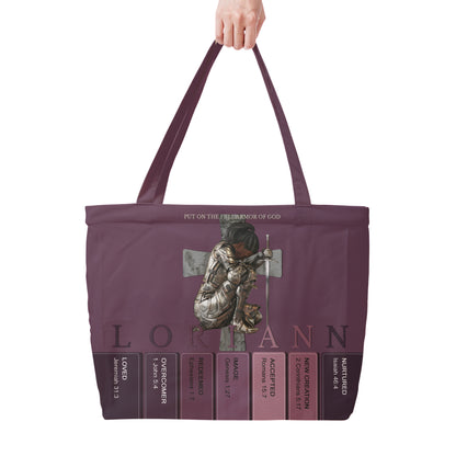 Personalized Christian Tote Bag with Bible Verses – Custom Name & Skin Tone | CHRISTIANARTBAG