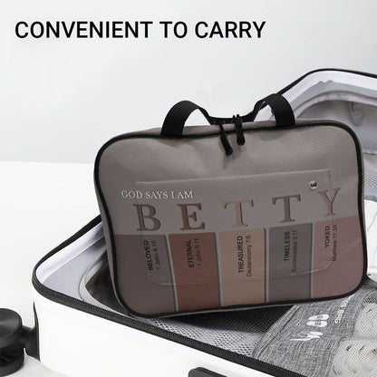 Custom Christian Toiletry Bag – Personalized Name with Bible Verse Meanings | CHRISTIANARTBAG