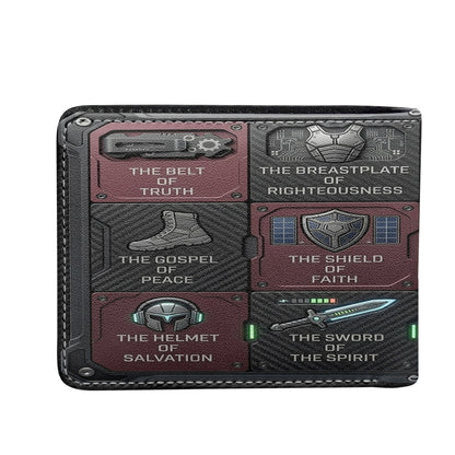 Custom Armor of God Leather Wallet with Name - Religious Gifts for Men | CHRISTIANARTBAG CAB01052926