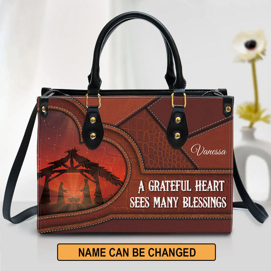 Christianartbag Handbag, A Grateful Heart Sees Many Blessings, Personalized Gifts, Gifts for Women, Christmas Gift. - Christian Art Bag