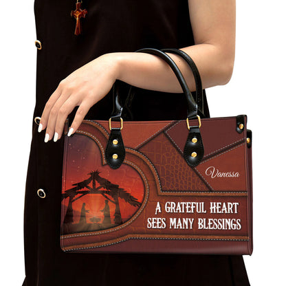 Christianartbag Handbag, A Grateful Heart Sees Many Blessings, Personalized Gifts, Gifts for Women, Christmas Gift. - Christian Art Bag