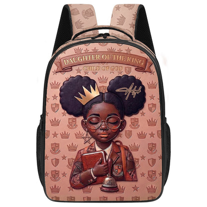 Custom Name & Bible Verse Christian Backpack for Black Girls, Personalized African American Queen School Bag - CHRISTIANARTBAG 01080826