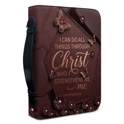 Personalized Bible Cover with Handle & Strap - I Can Do All Things - Philippians 4:13 | CHRISTIANARTBAG 01080926
