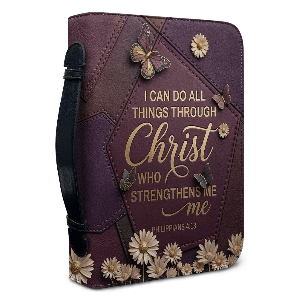 Personalized Bible Cover with Handle & Strap - I Can Do All Things - Philippians 4:13 | CHRISTIANARTBAG 01080926