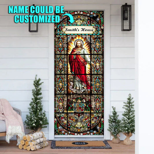 Christianartbag Door Cover, Personalized Jesus Christ Door Cover, Religious Door Decorations, Christian Home Decor - Christian Art Bag