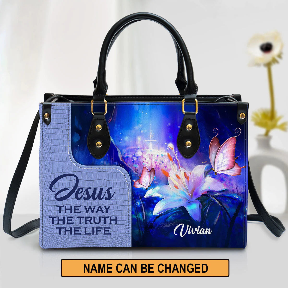 Christianartbag Handbags, Jesus The Way The Truth The Life Leather Bags, Personalized Bags, Gifts for Women, Christmas Gift, CABLTB01300723. - Christian Art Bag